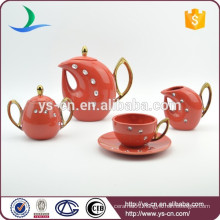 15pcs high gloss arabic tea set with acrylic stone